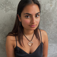 Load image into Gallery viewer, Heart of Glass Pendant Black Tourmaline Sterling Silver