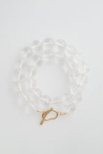 Load image into Gallery viewer, Clear Quartz Beaded Necklace Large Gold