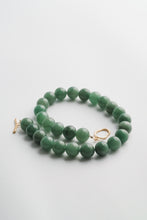 Load image into Gallery viewer, Aventurine Beaded Necklace Large Gold