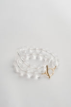Load image into Gallery viewer, Clear Quartz Beaded Necklace Large Gold