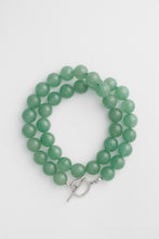 Load image into Gallery viewer, Aventurine Beaded Necklace Silver