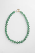 Load image into Gallery viewer, Green beaded necklace on a white background