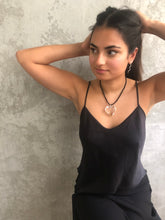 Load image into Gallery viewer, Heart of Glass Pendant Black Tourmaline Sterling Silver