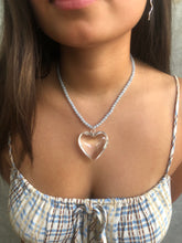 Load image into Gallery viewer, Heart of Glass Necklace Angelite Sterling Silver