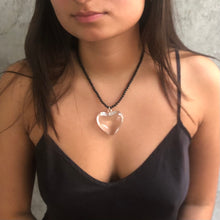 Load image into Gallery viewer, Heart of Glass Pendant Black Tourmaline Sterling Silver