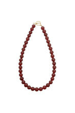 Load image into Gallery viewer, Red beaded necklace on a white background