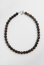 Load image into Gallery viewer, Tigers Eye Beaded Necklace Silver