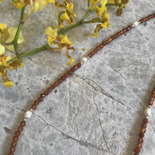 Load image into Gallery viewer, Ngaru Necklace Orange Garnet/Pearl 14k Gold Filled