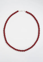 Load image into Gallery viewer, Carnelian 6mm Necklace Sterling Silver
