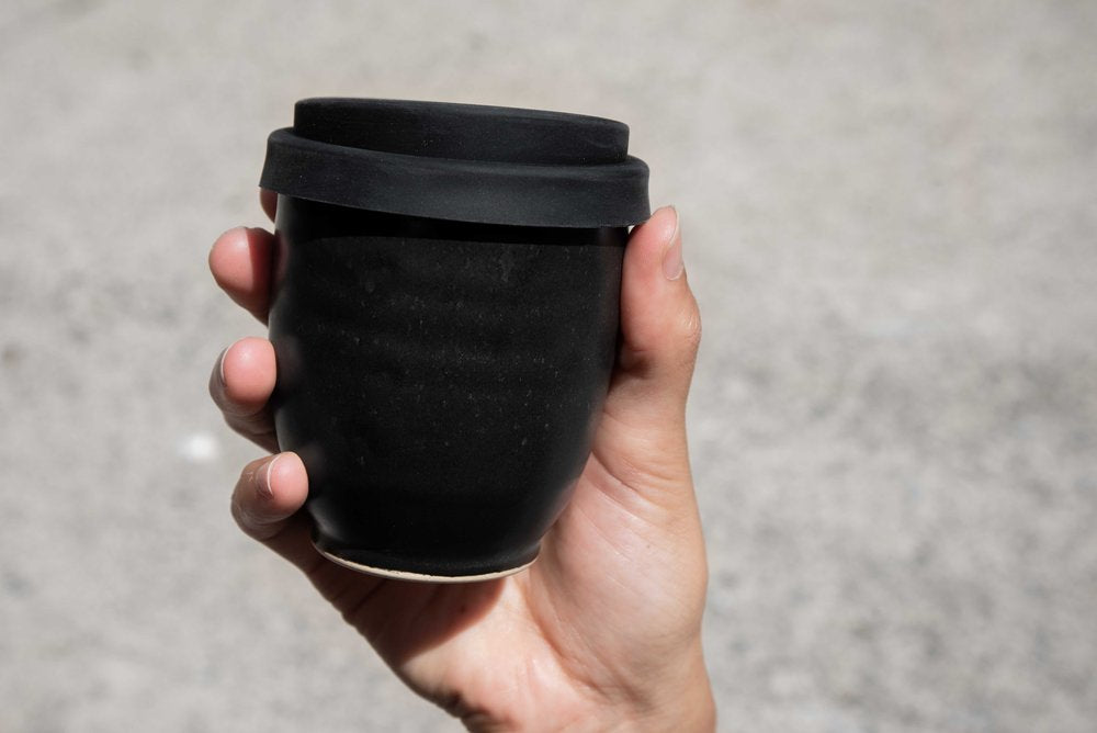 Westcoast Stoneware Reusable Coffee Cup Matte Black