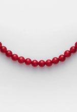 Load image into Gallery viewer, Red Jade 6mm Necklace Sterling Silver
