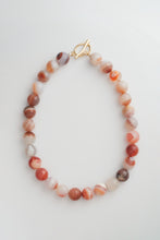 Load image into Gallery viewer, Sardonyx Beaded Necklace Gold Large
