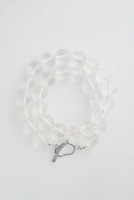 Load image into Gallery viewer, Clear Quartz Beaded Necklace Large Silver
