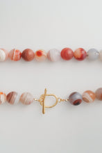 Load image into Gallery viewer, Sardonyx Beaded Necklace Gold Large
