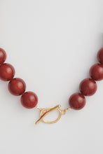 Load image into Gallery viewer, Carnelian Beaded Necklace Gold Large
