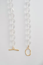 Load image into Gallery viewer, Clear Quartz Beaded Necklace Large Gold
