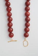Load image into Gallery viewer, Carnelian Beaded Necklace Gold Large
