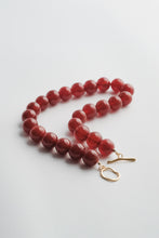 Load image into Gallery viewer, Carnelian Beaded Necklace Gold Large
