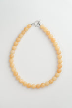 Load image into Gallery viewer, Yellow Jade Beaded Necklace Silver
