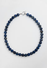 Load image into Gallery viewer, Lapis Lazuli Beaded Necklace Silver
