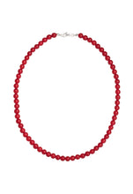 Load image into Gallery viewer, Red Jade 6mm Necklace Sterling Silver
