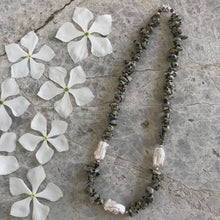 Load image into Gallery viewer, Zali Necklace Dalmatian Jasper/Keshi Pearl 14k Gold filled
